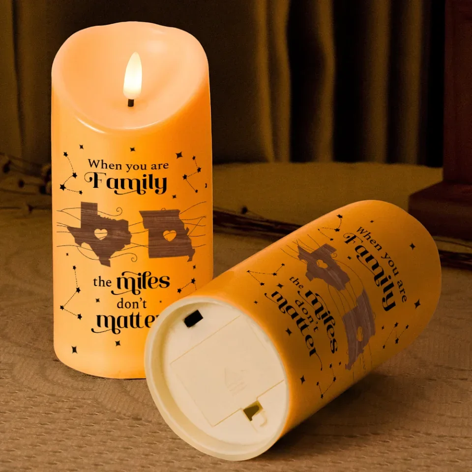 The Miles Doesn't Matter - Personalized Led Candle - Gift For Long Distance Relationship - Image 5