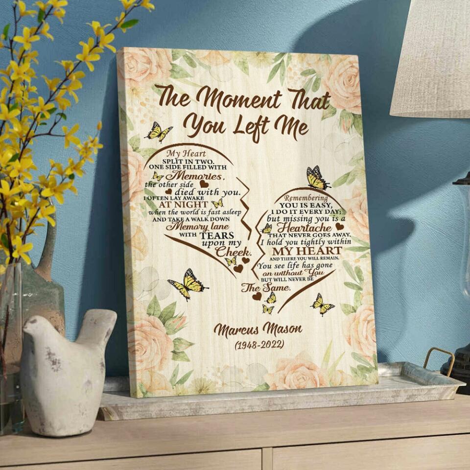 The Moment That You Left Me - Custom Canvas Poster - Memorial Gift For Him For Her - Image 6