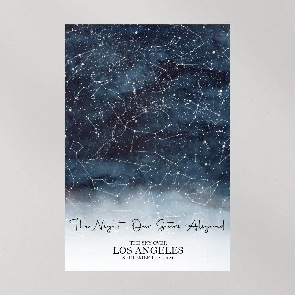 The Night Our Stars Aligned Custom Star Map Canvas Poster Anniversary Gift For Couples - Image 12