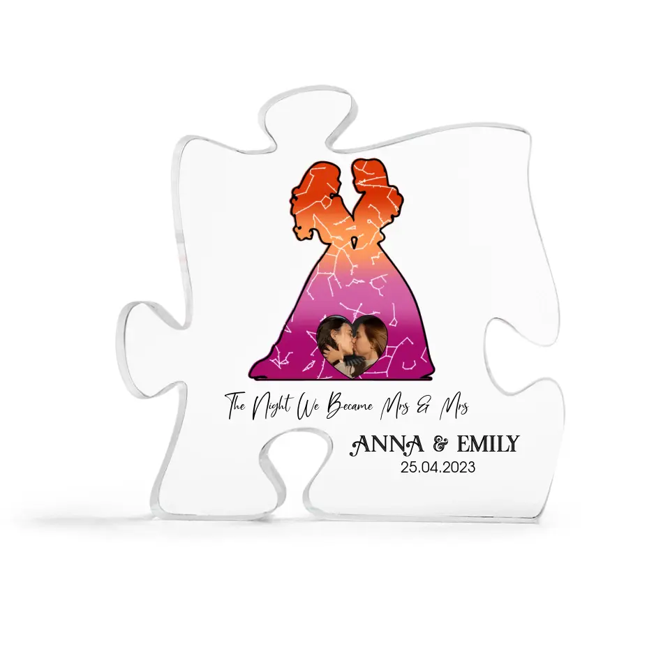 The Night We Become Mr & Mr/Mrs & Mrs - Personalized Acrylic Plaque - Star Map - Gift for LGBT Couple - Image 3
