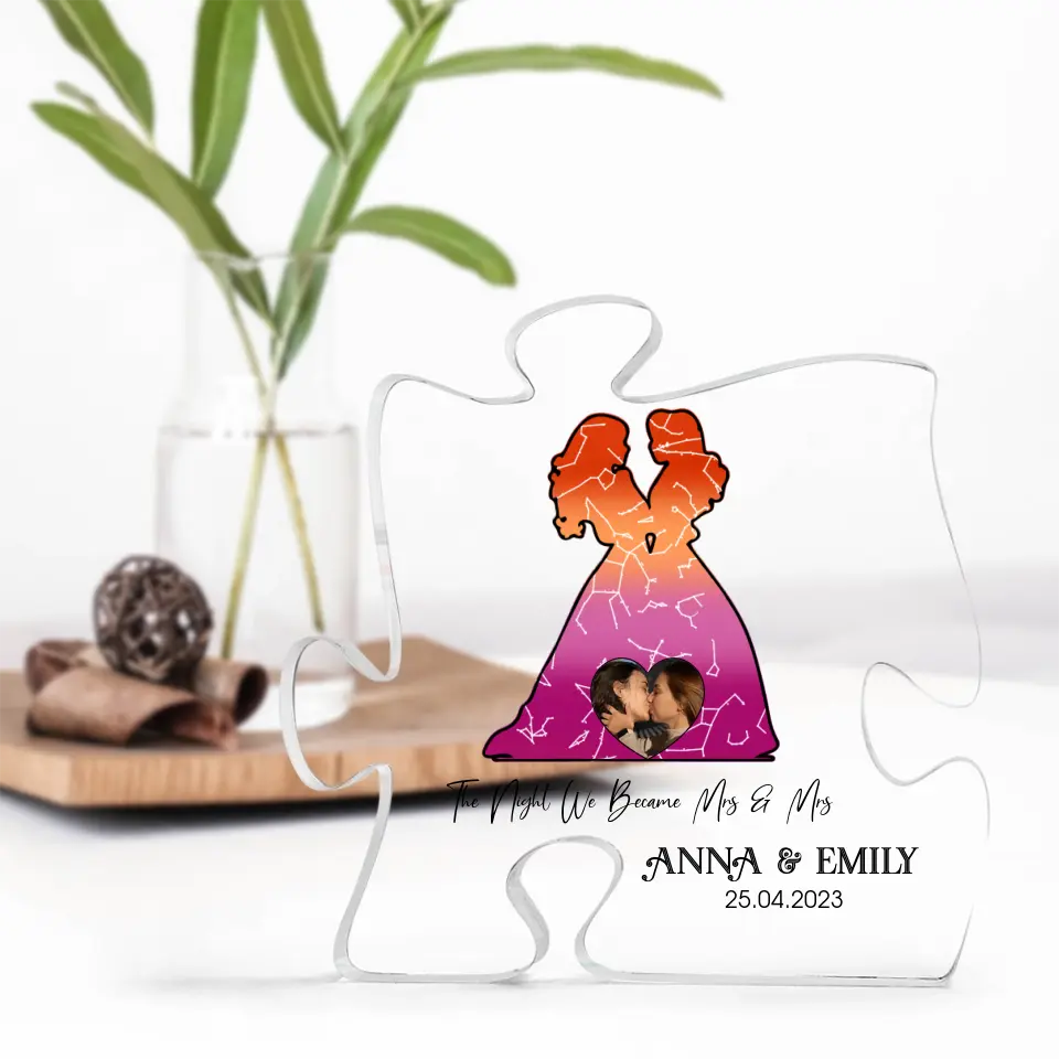 The Night We Become Mr & Mr/Mrs & Mrs - Personalized Acrylic Plaque - Star Map - Gift for LGBT Couple - Image 4