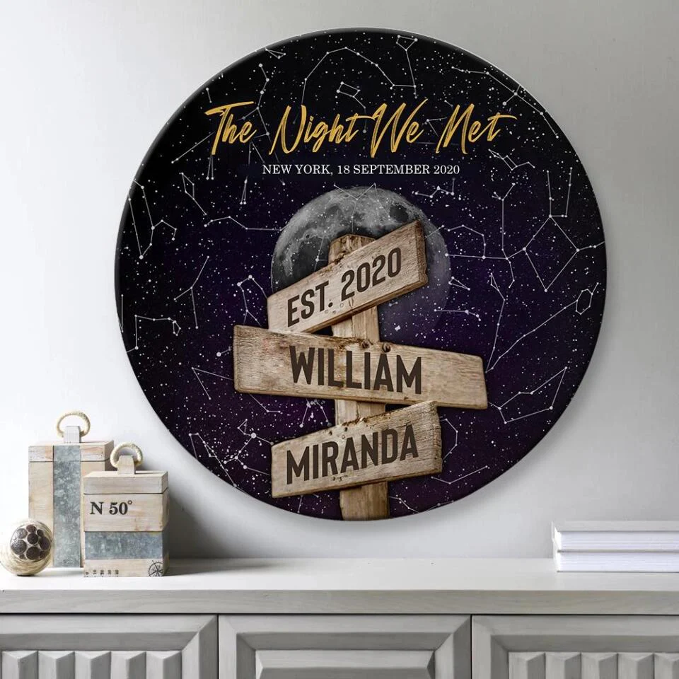 Couple Wooden Sign Personalized Valentine Gifts - The Night We Met Star Map Night Sky Custom Personalized Wooden Sign - Image 3