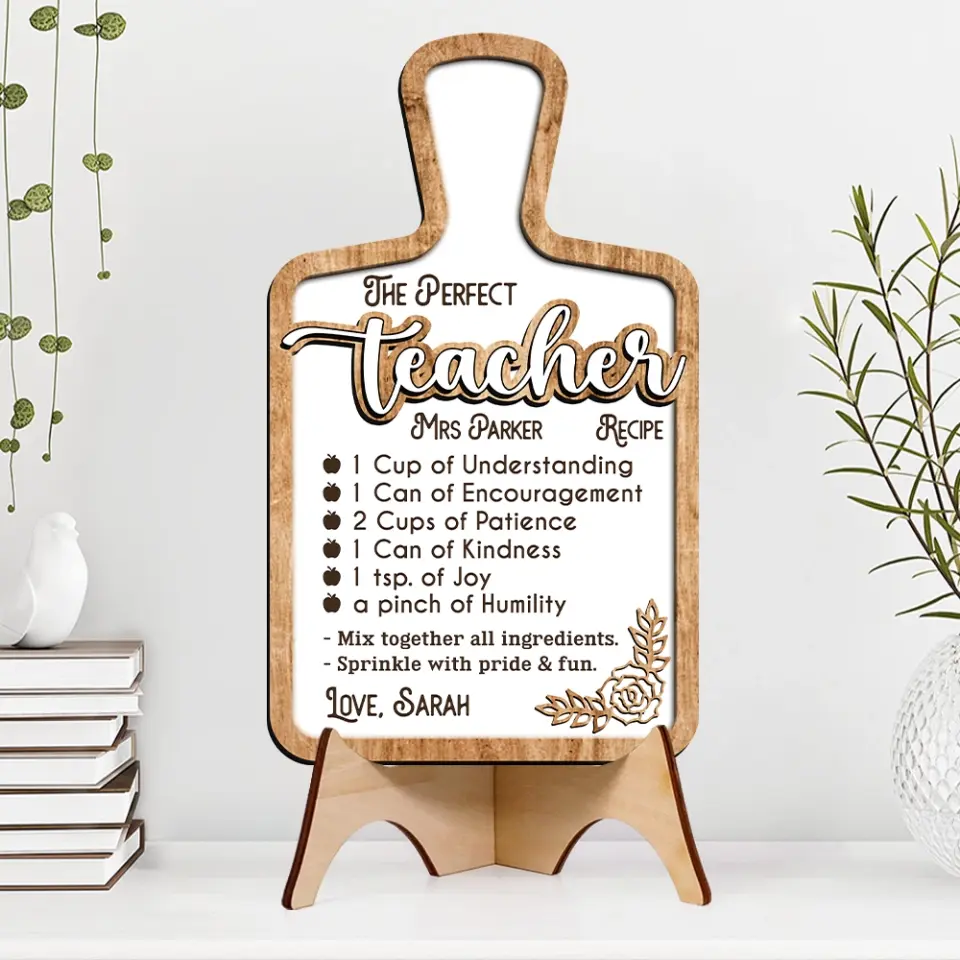 The Perfect Teacher Sprinkle With Pride And Fun - Personalized Wooden Sign - Best Gift For Teacher For Him/Her From Students - Best Anniversary Gift for Teacher's Day Graduation Gift - 304IHPNPRW466 - Image 2
