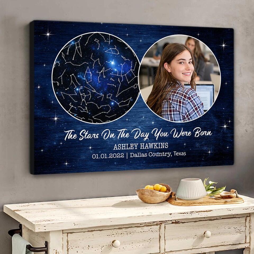 The Stars On The Day You Were Born Custom Canvas Poster Birthday Gifts For Him For Her - Image 5