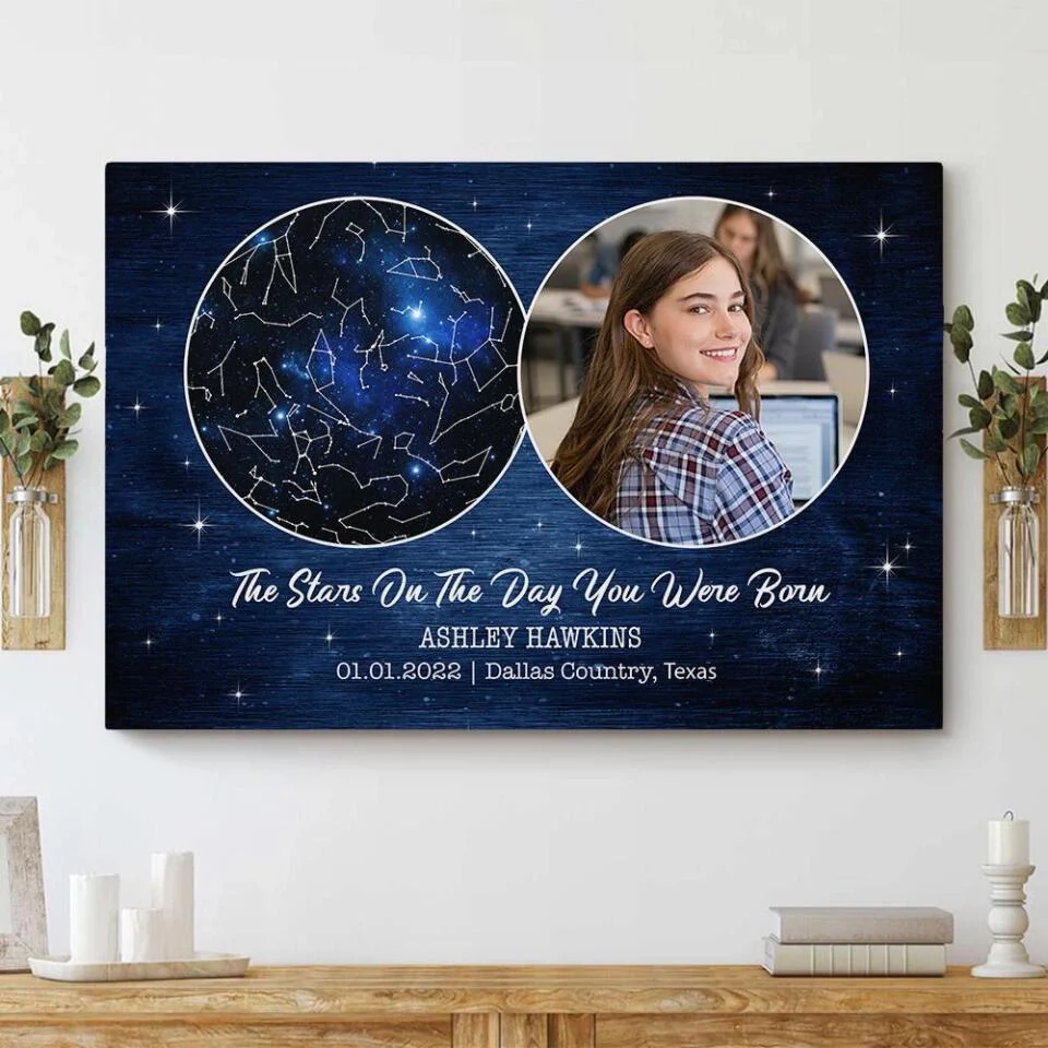 The Stars On The Day You Were Born Custom Canvas Poster Birthday Gifts For Him For Her - Image 7