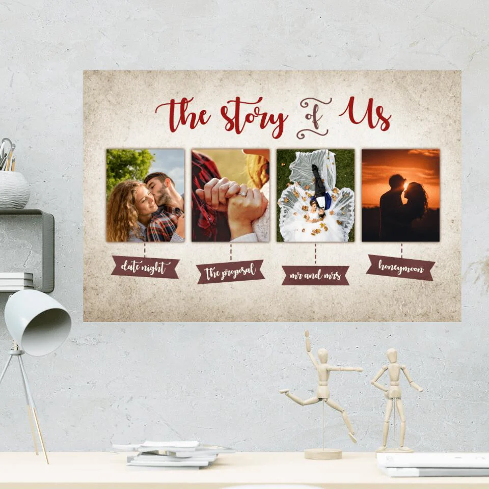 The Story Of Us Custom Canvas Poster Anniversary Gift For Couples - Image 3