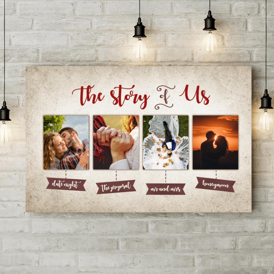 The Story Of Us Custom Canvas Poster Anniversary Gift For Couples - Image 4