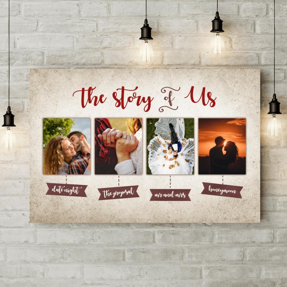 The Story Of Us Custom Canvas Poster Anniversary Gift For Couples - Image 5