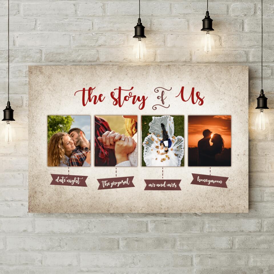 The Story Of Us Custom Canvas Poster Anniversary Gift For Couples - Image 6