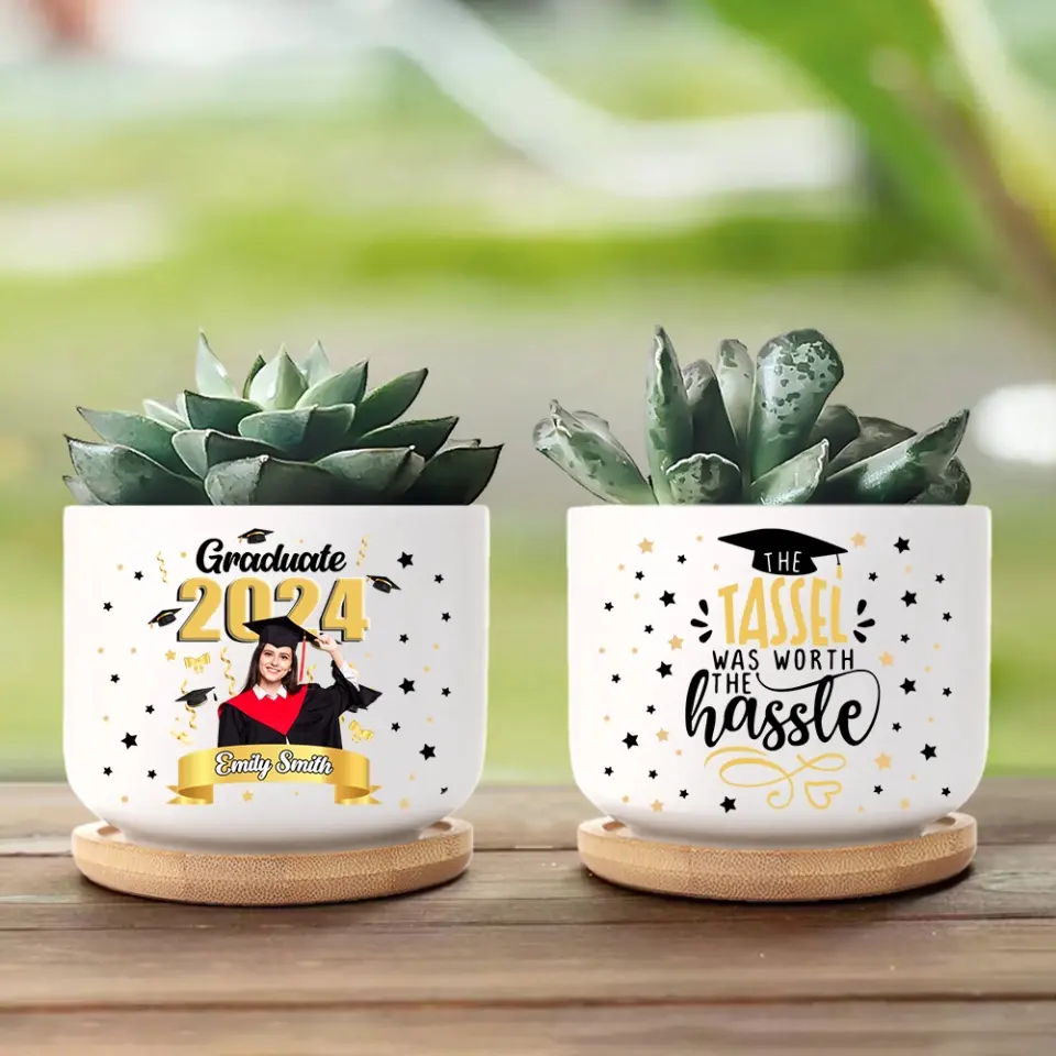 The Tassel Was Worth The Hassle Graduation Plant Pot - Image 9