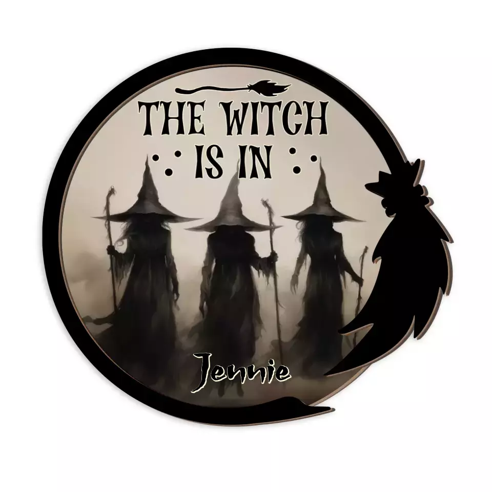 The Witch Is In - 2 Layered Art Wooden Piece - Gift for Witch Lovers, Halloween Gift - Image 2