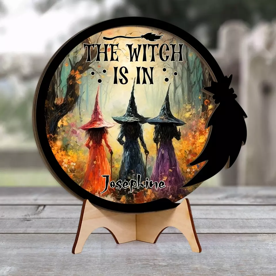 The Witch Is In - 2 Layered Art Wooden Piece - Gift for Witch Lovers, Halloween Gift - Image 4