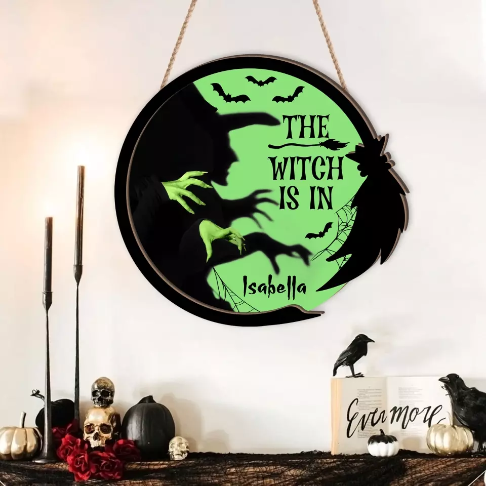 The Witch Is In - 2 Layered Art Wooden Piece - Gift for Witch Lovers, Halloween Gift - Image 5
