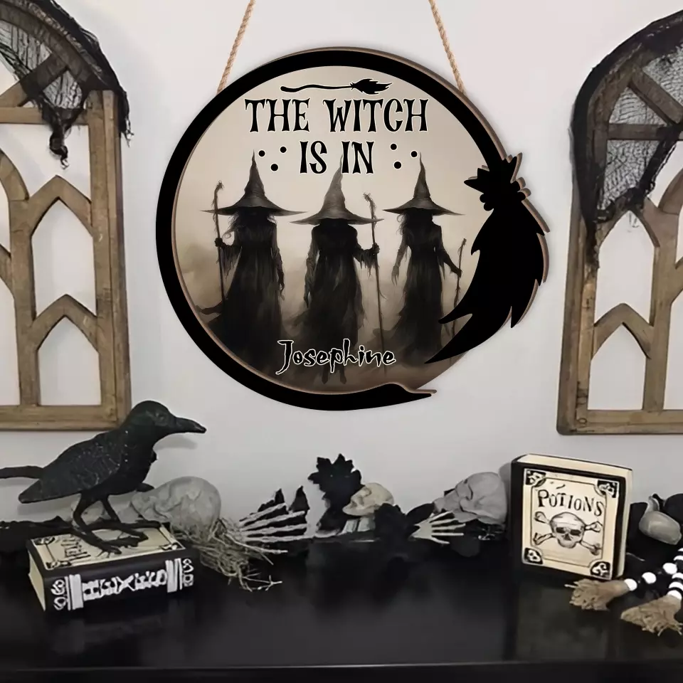 The Witch Is In - 2 Layered Art Wooden Piece - Gift for Witch Lovers, Halloween Gift - Image 6