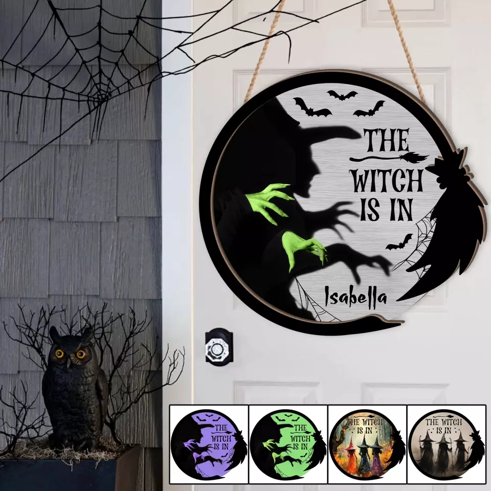 The Witch Is In - 2 Layered Art Wooden Piece - Gift for Witch Lovers, Halloween Gift - Image 9