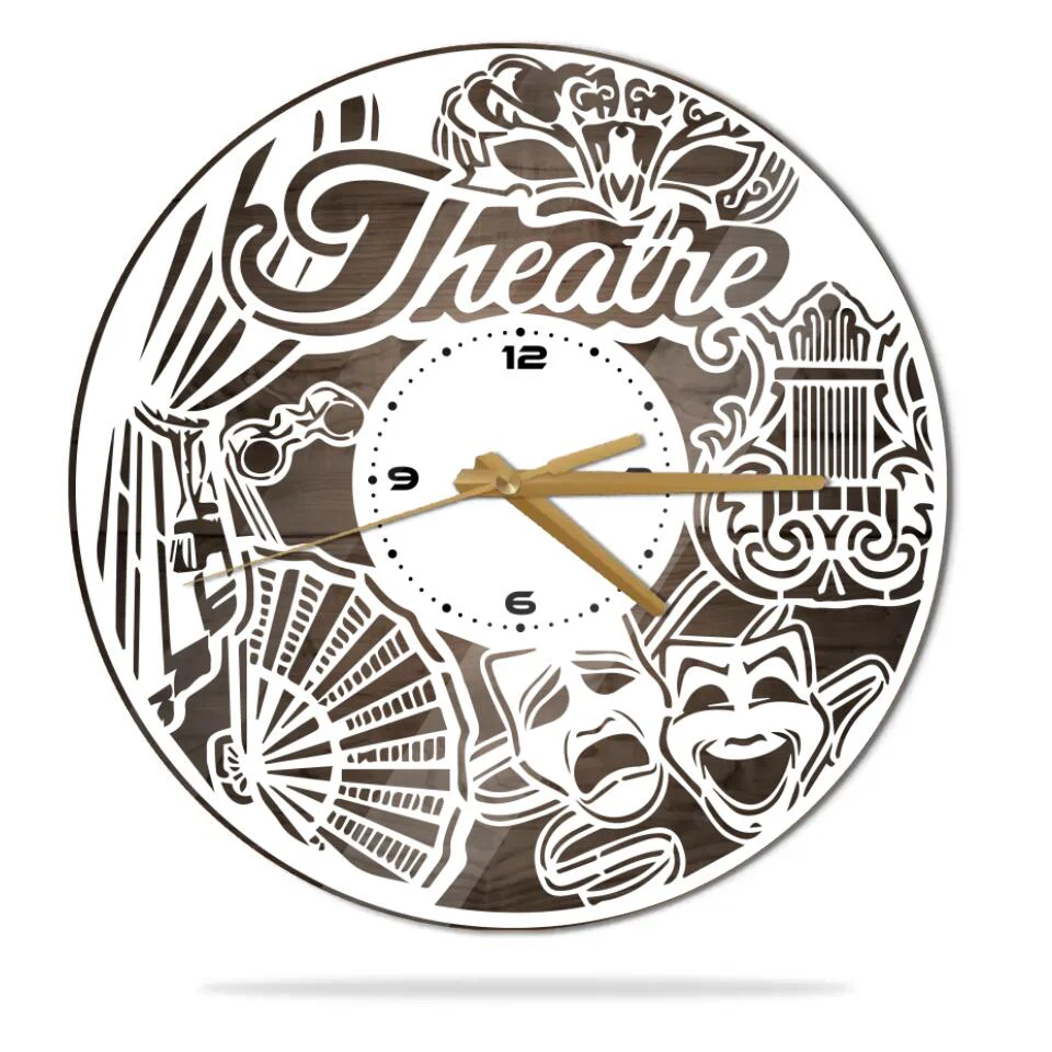 Theatre Theme Theatre Mask - Special Wall Clock - Best Gift For Actor/Actress - Best Decor For Theatre Lovers - 212ICNVSWC421 - Image 2