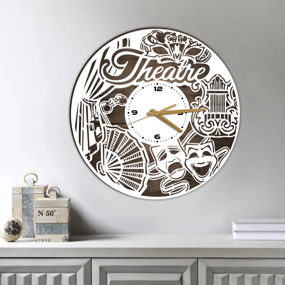 Theatre Theme Theatre Mask - Special Wall Clock - Best Gift For Actor/Actress - Best Decor For Theatre Lovers - 212ICNVSWC421 - Image 4