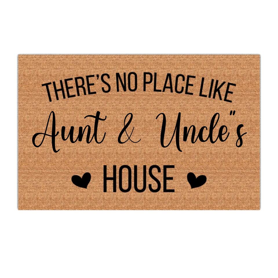 There's No Place Like Aunt And Uncle House - Housewarming Gift - Custom Doormat - Image 2