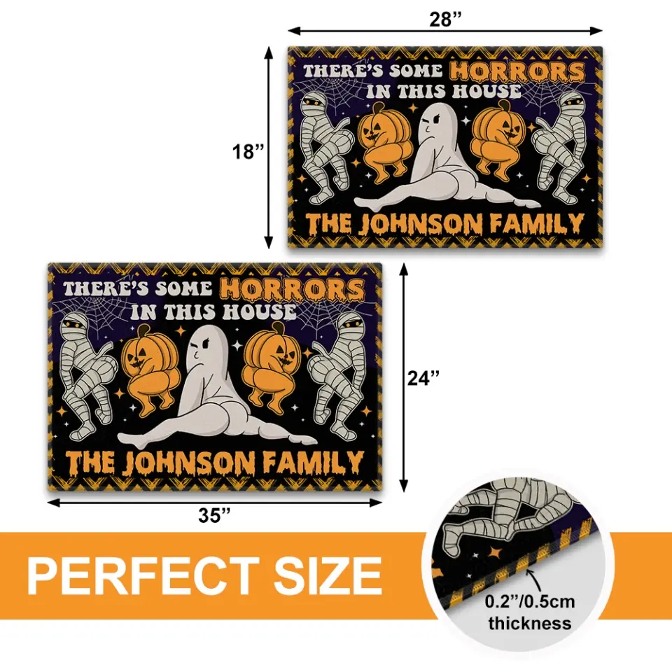 There's Some Horrors In This House - Personalized Family Name Doormat - Custom Halloween Decor - Gift for Family, Friends - Image 10