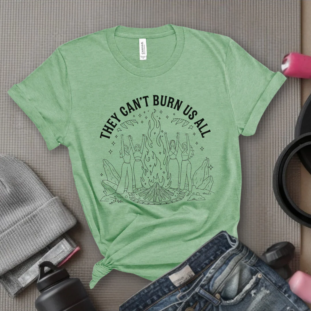 They Can't Burn Us All Witch Tshirt - Feminist Women Empowerment Shirt - Unisex Jersey Short Sleeve Shirt - Gift For Her - Bella Canvas 3001 - Image 7