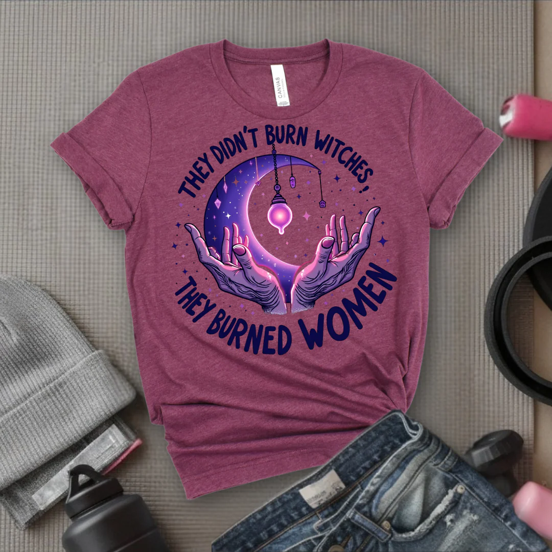 They Didn't Burn Witches They Burned Women Shirt - Feminist Witch Shirt - Unisex Jersey Short Sleeve Shirt - Gift for Yourself, Female Friends - Bella Canvas 3001 - Image 3