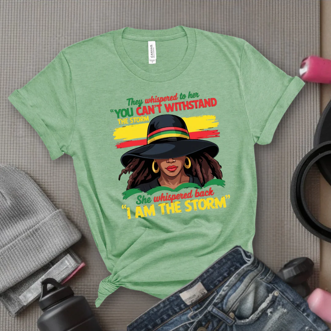 They Whispered To Her You Cannot Withstand The Storm V2 - Women Empowerment Tee - Gift for Her - Bella Canvas 3001 - Image 2
