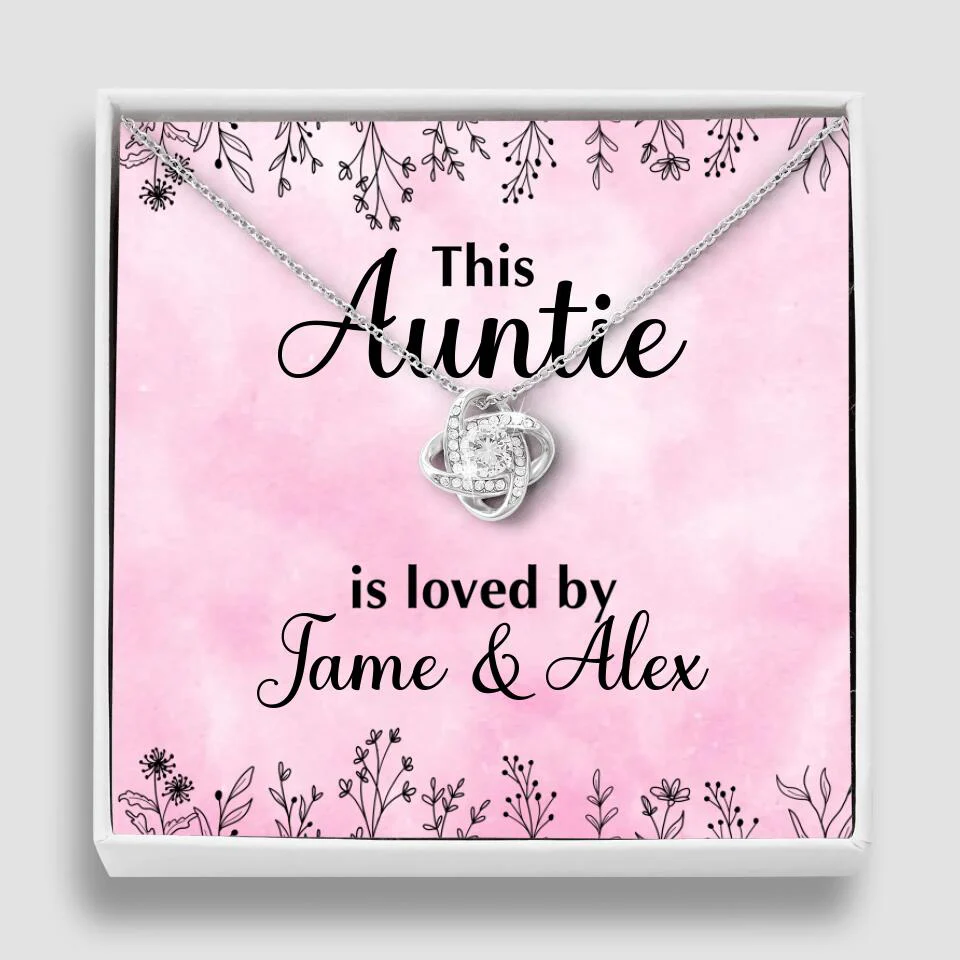 This Auntie Mom Granny is Loved By Kids Personalized Necklace - Image 2