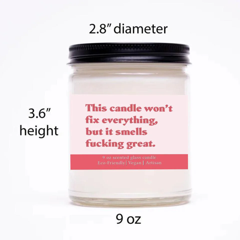 This Candle Won't Fix Everything But It Smells Fucking Great - Scented Candle - Post Surgery Gift for Him/Her - Image 4