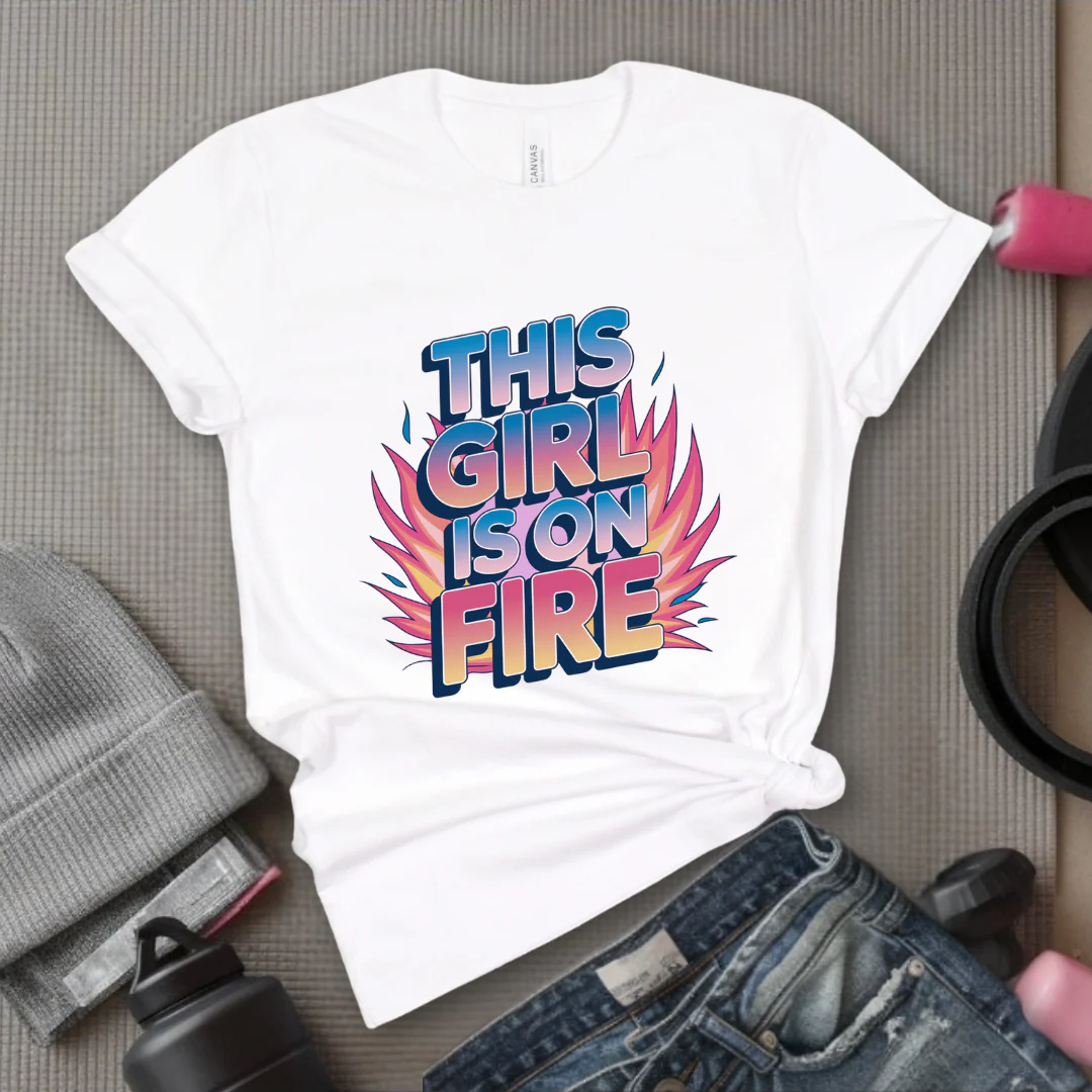 This Girl is On Fire T-shirt - Unisex Jersey Short Sleeve Shirt - Women Empowerment Inspired Tee - Gift for Yourself, Female Friends - Bella Canvas 3001 - Image 15