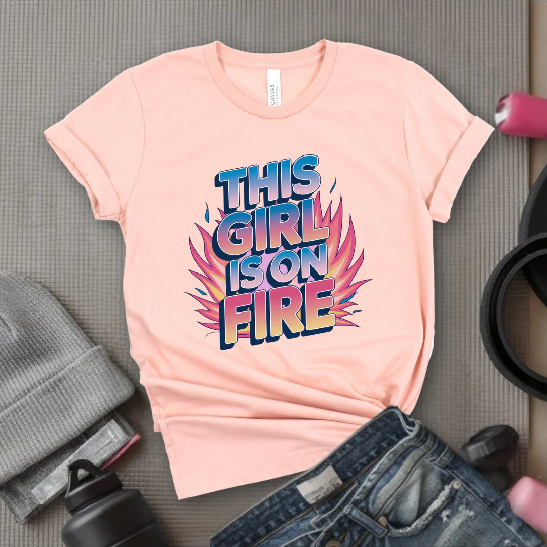 This Girl is On Fire T-shirt - Unisex Jersey Short Sleeve Shirt - Women Empowerment Inspired Tee - Gift for Yourself, Female Friends - Bella Canvas 3001 - Image 9