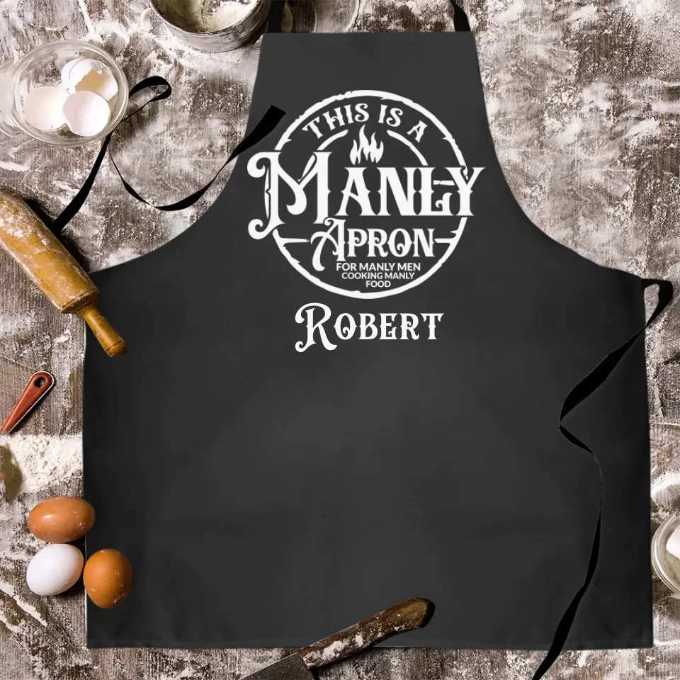 This is a Manly Apron - Funny Cool Men Gift - Personalized Apron Multicolor - Gift for Him - Image 2