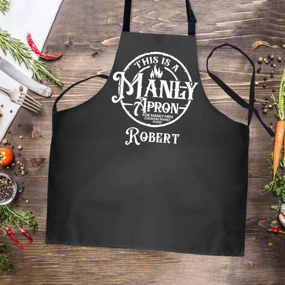 This is a Manly Apron - Funny Cool Men Gift - Personalized Apron Multicolor - Gift for Him - Image 3