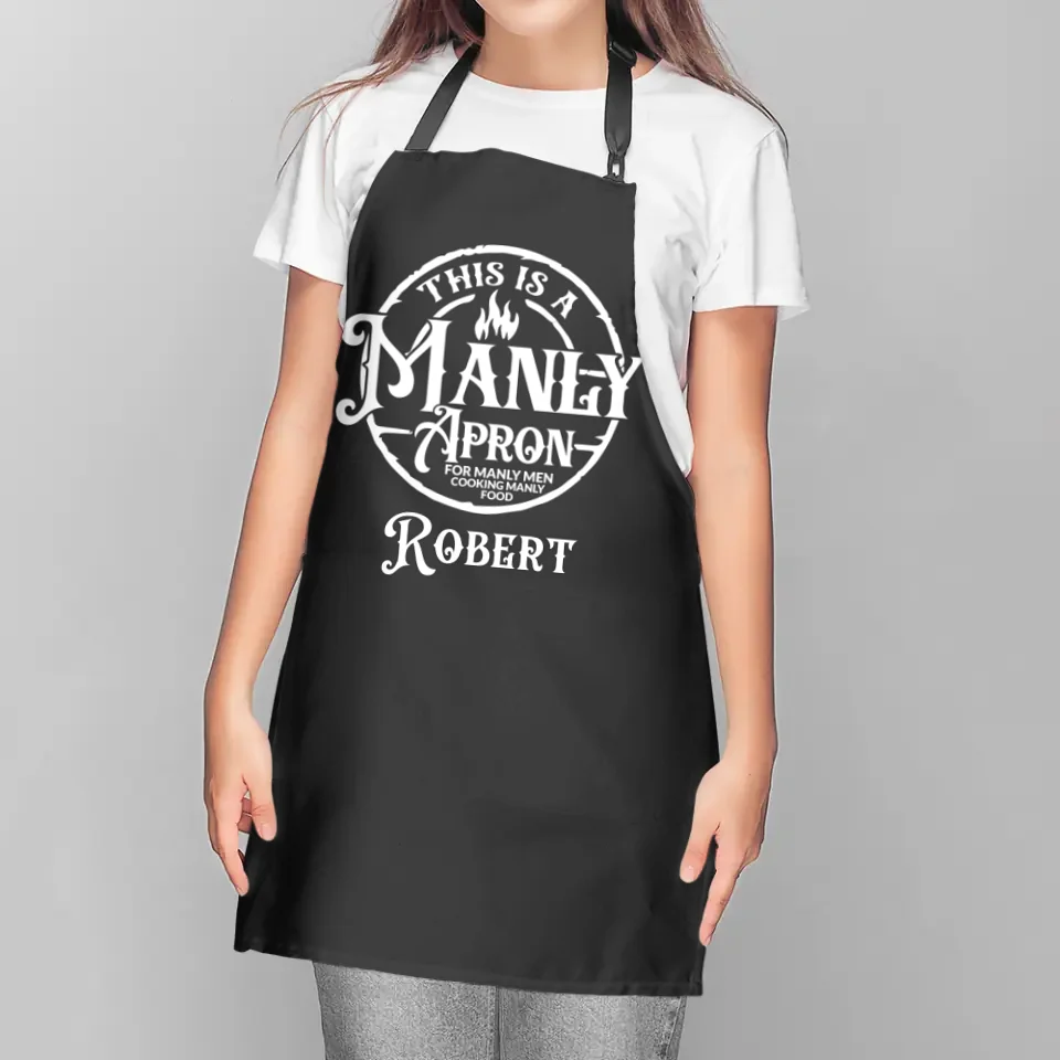 This is a Manly Apron - Funny Cool Men Gift - Personalized Apron Multicolor - Gift for Him - Image 4
