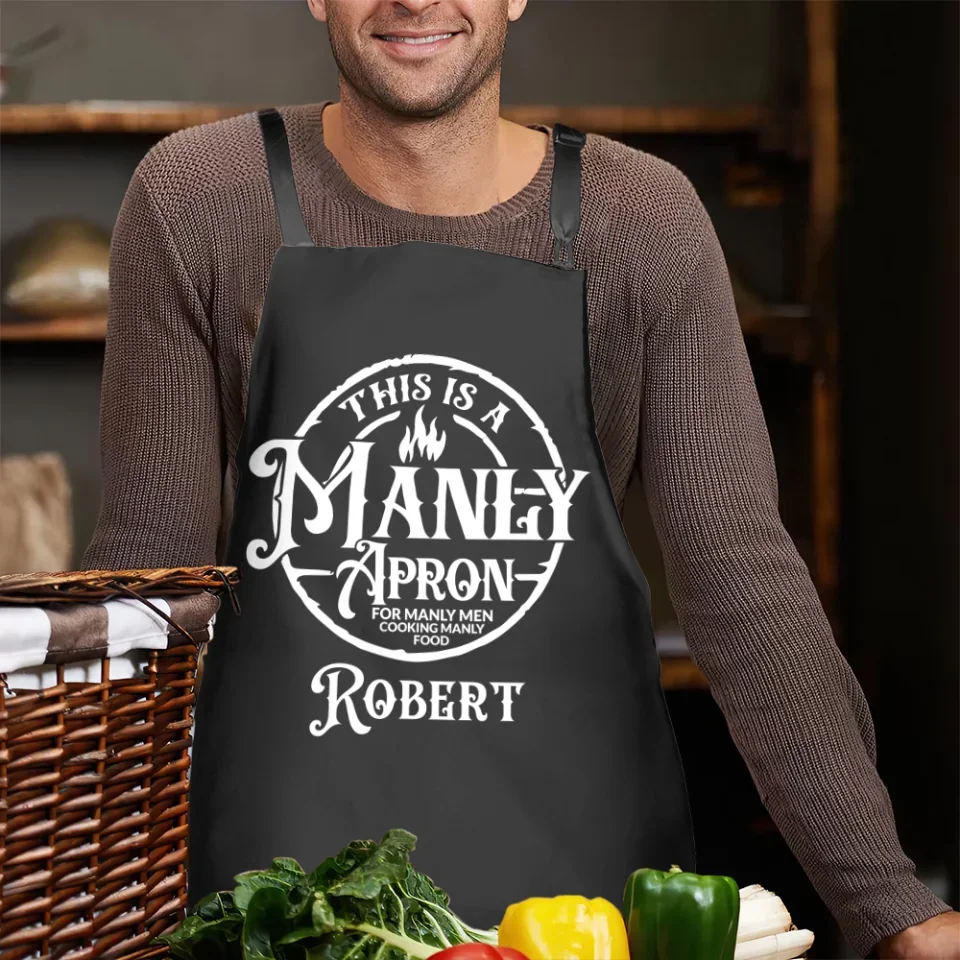 This is a Manly Apron - Funny Cool Men Gift - Personalized Apron Multicolor - Gift for Him - Image 5