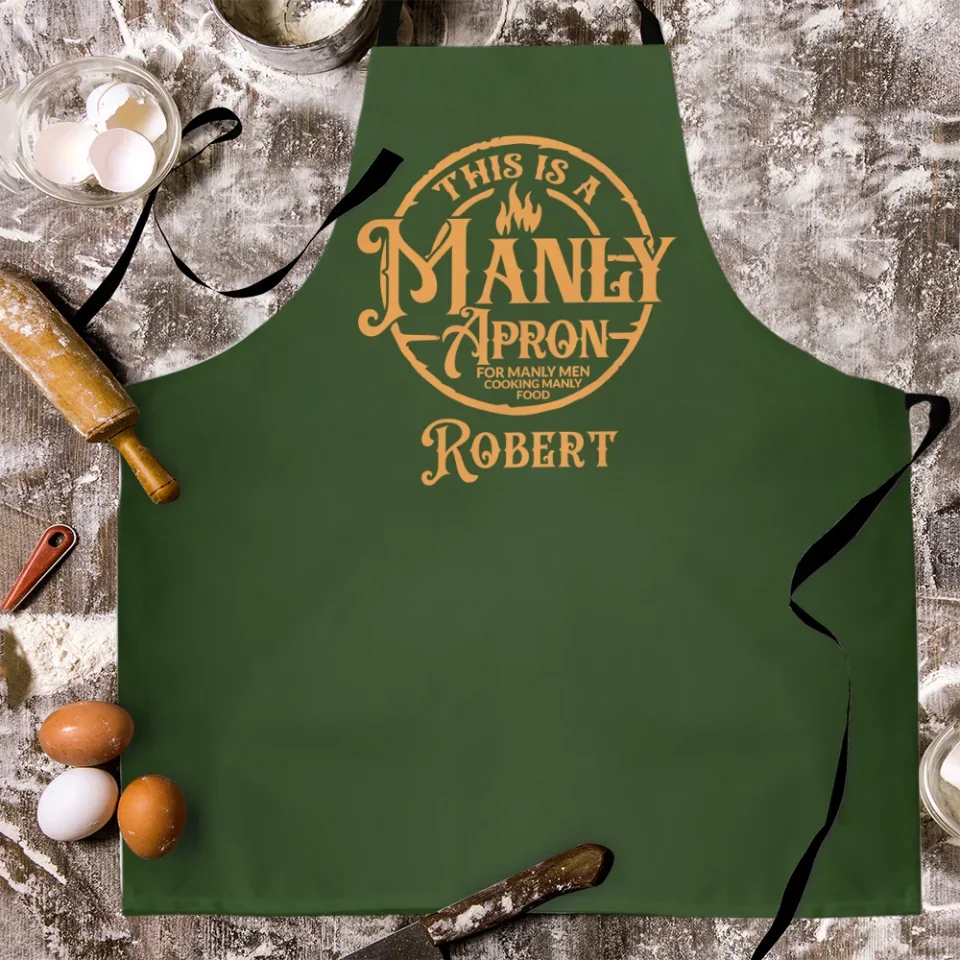 This is a Manly Apron - Funny Cool Men Gift - Personalized Apron Multicolor - Gift for Him - Image 6