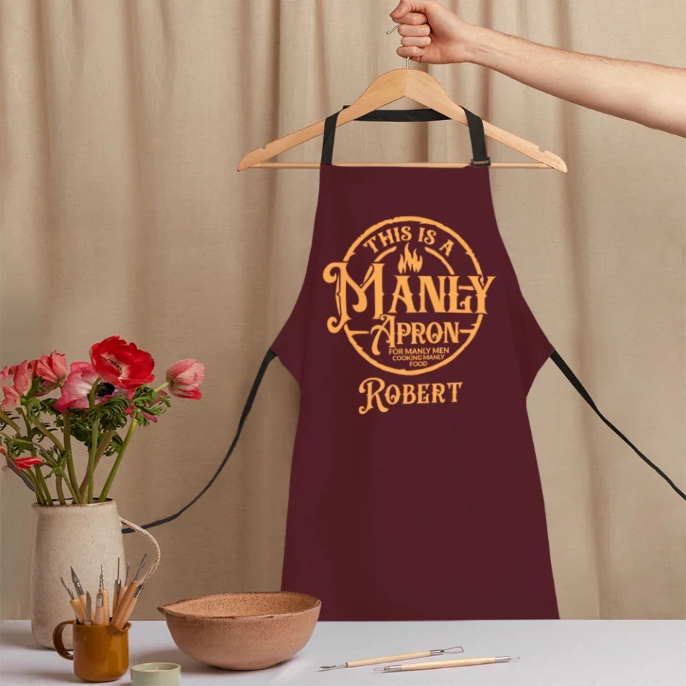 This is a Manly Apron - Funny Cool Men Gift - Personalized Apron Multicolor - Gift for Him - Image 7