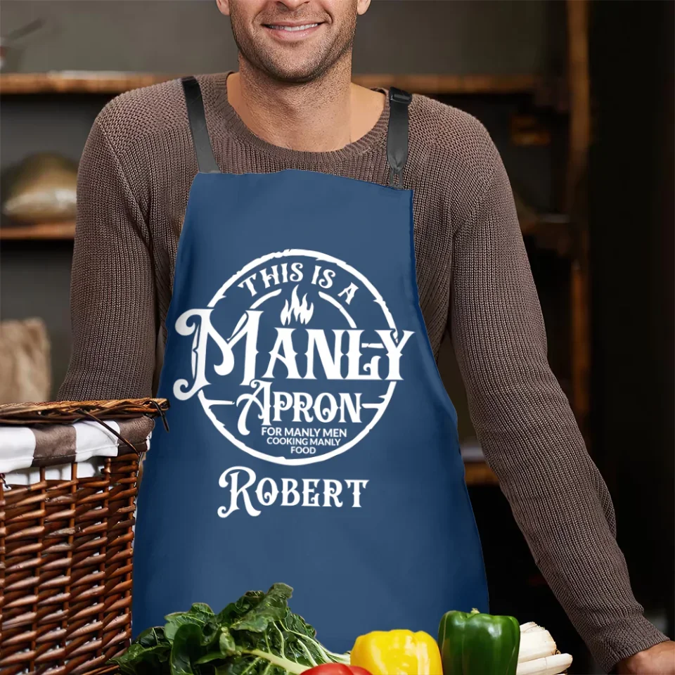 This is a Manly Apron - Funny Cool Men Gift - Personalized Apron Multicolor - Gift for Him - Image 8