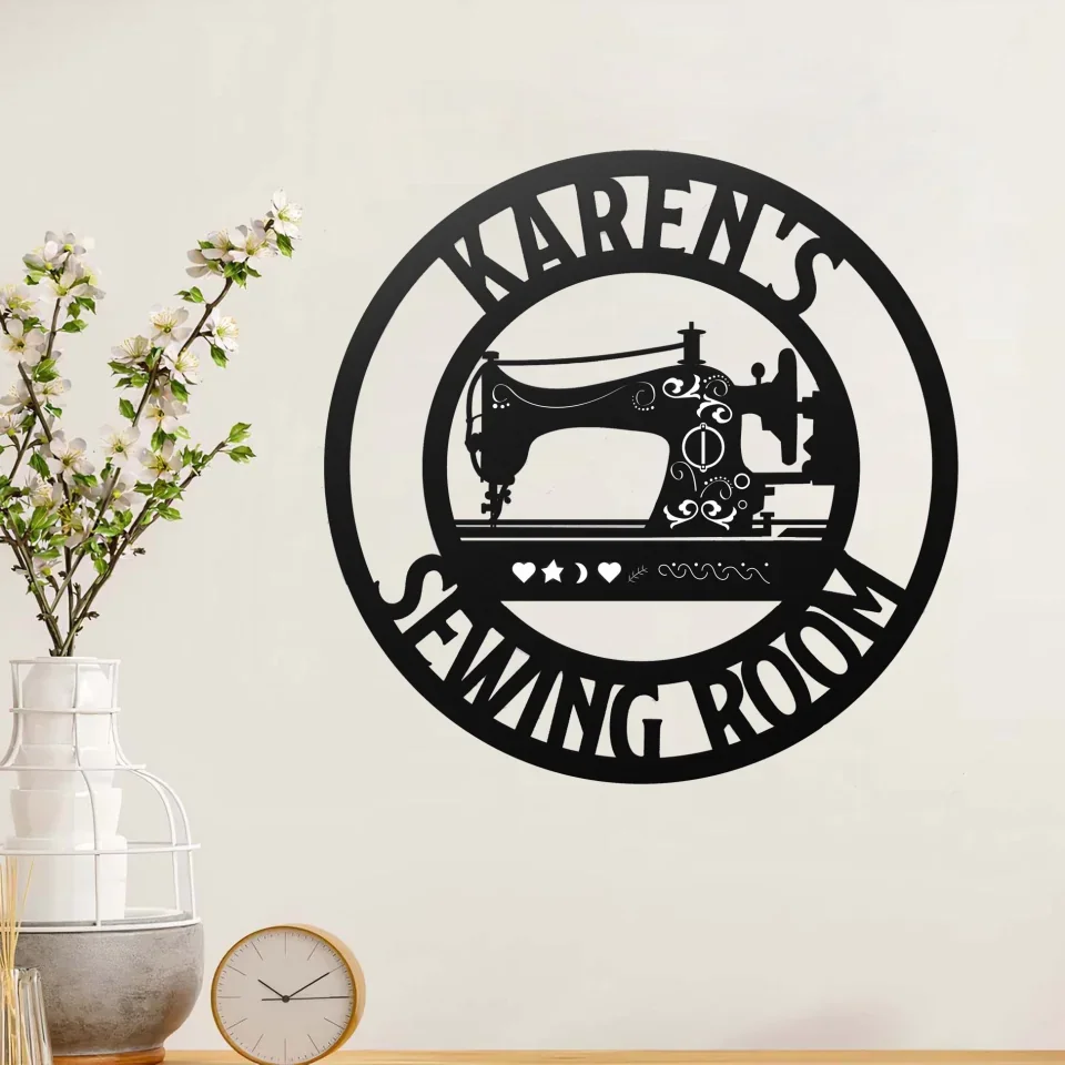 This Is My Sewing Room - Personalized Cut Metal Sign - Gift for Sewing Lovers, Sewers - Image 3