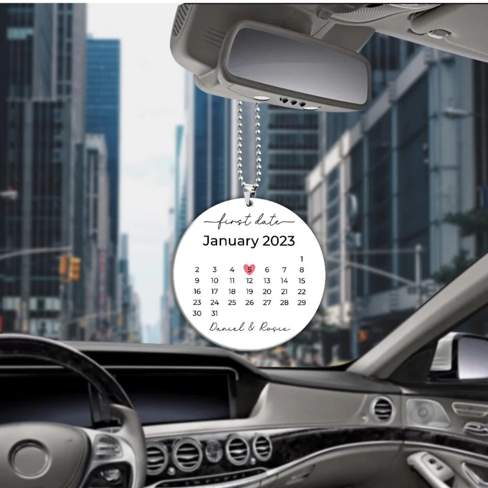 Personalized Valentine Gifts - This Is Our First Date - Personalized Upload Photo Car Ornament - Best Gift For Him/Her For Husband/Wife On Anniversary - Valentine's Gift - 212IHPNPOR689 - Image 4