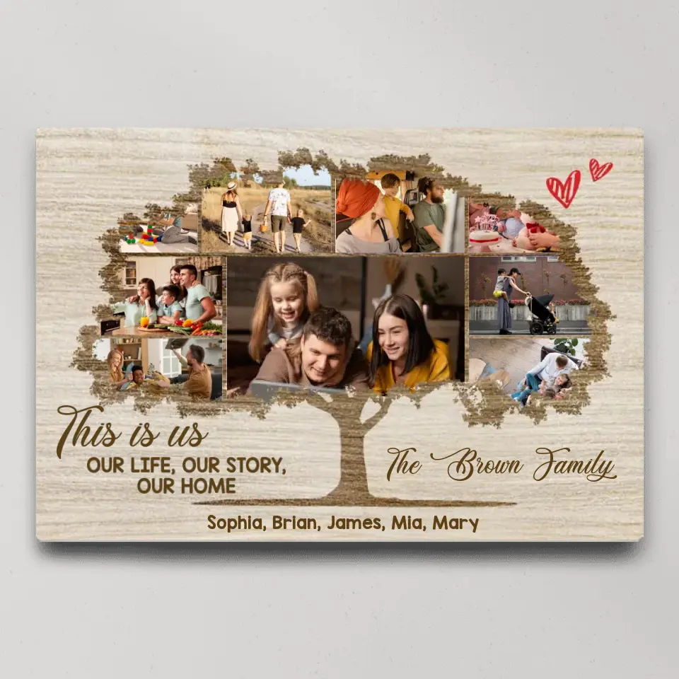 This Is Us Our Life Our Story Our Home Family Tree Custom Canvas Poster Anniversary Gift For Parents - Image 5