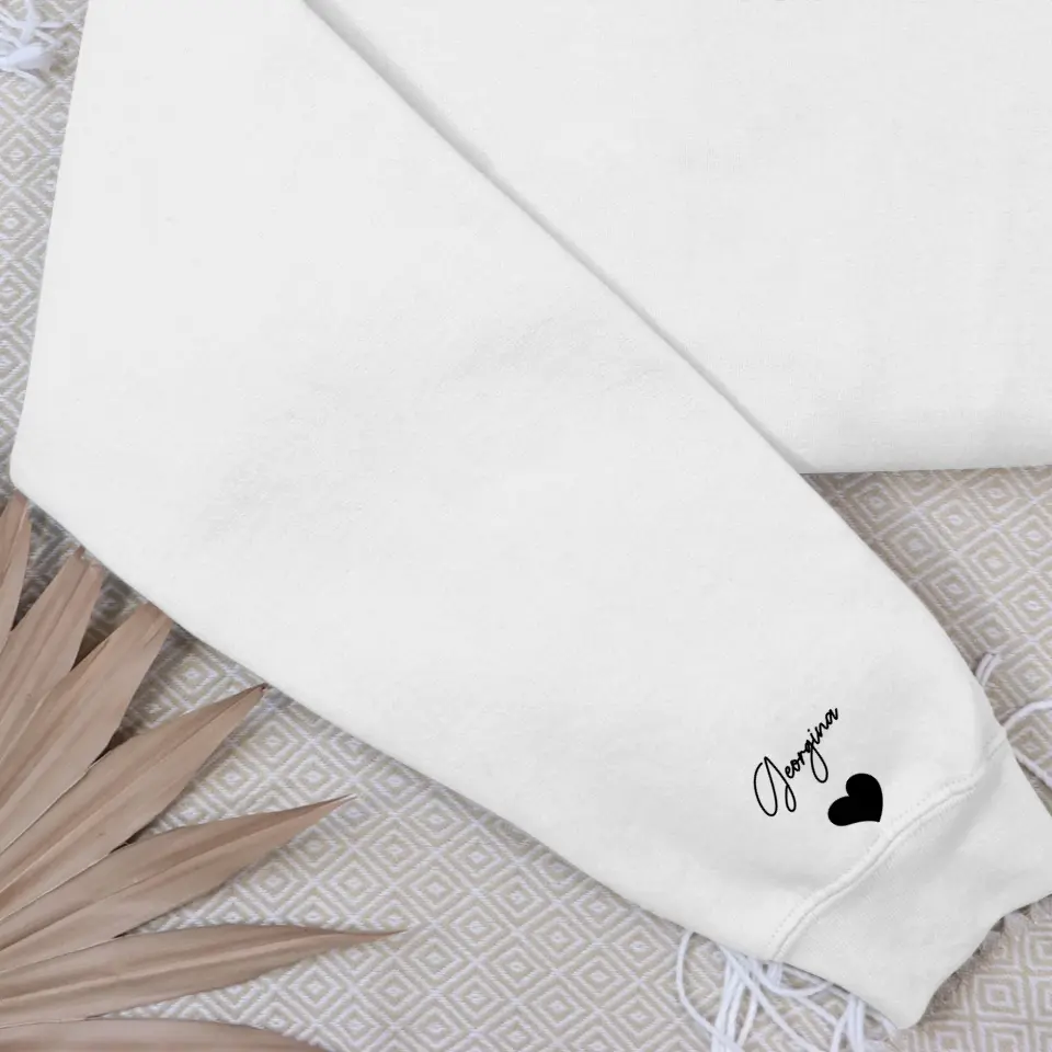 This Mama Wears Her Heart On Her Sleeve Personalized Sweatshirt - Image 2