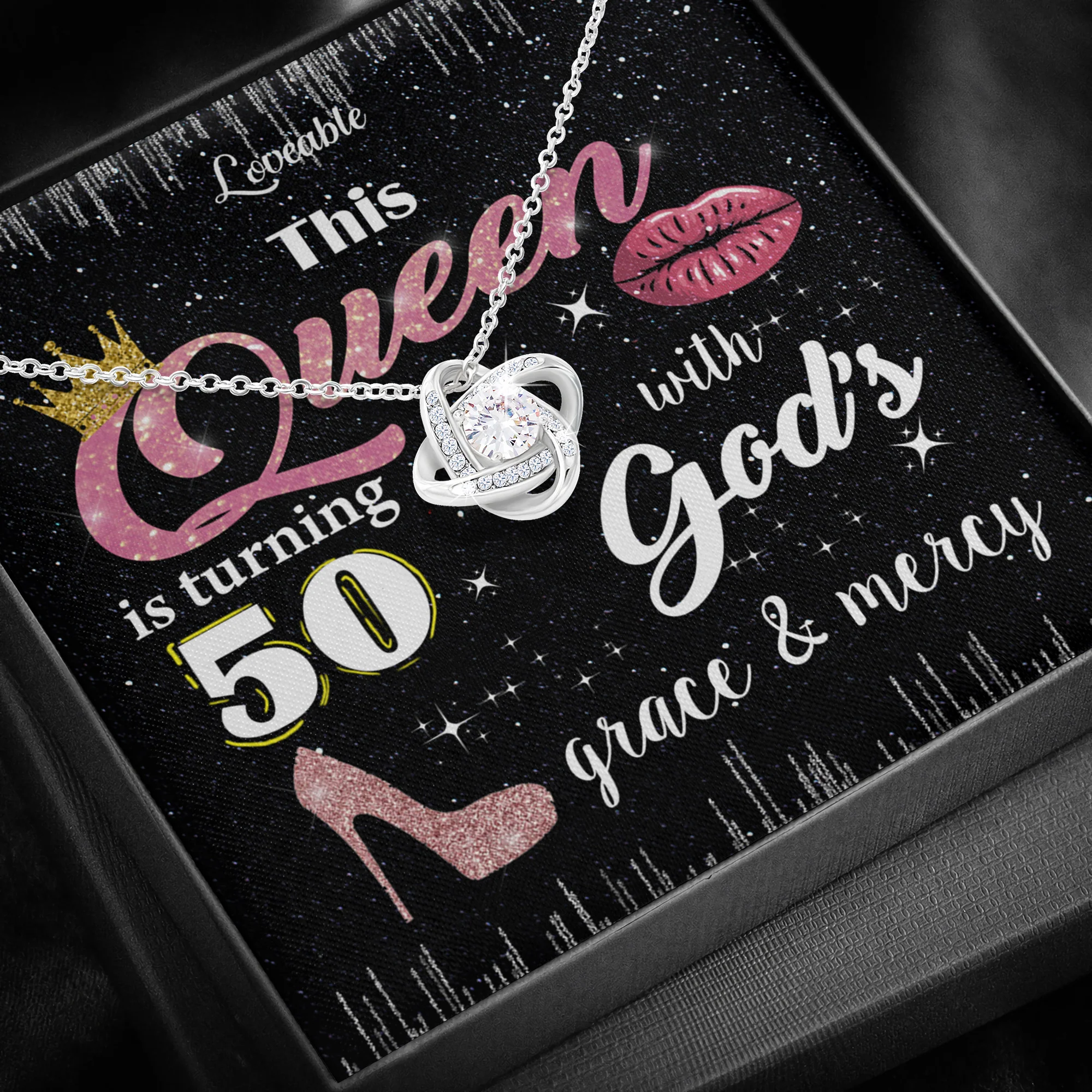 This Queen Is Turning 50 Necklace Birthday Gift For Her - Image 3