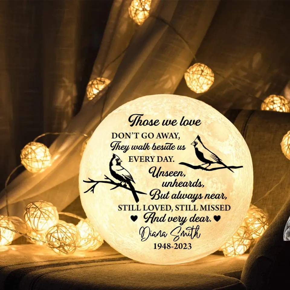 Those We Love Don't Go Away Personalized 3D Moon Lamp - Image 2