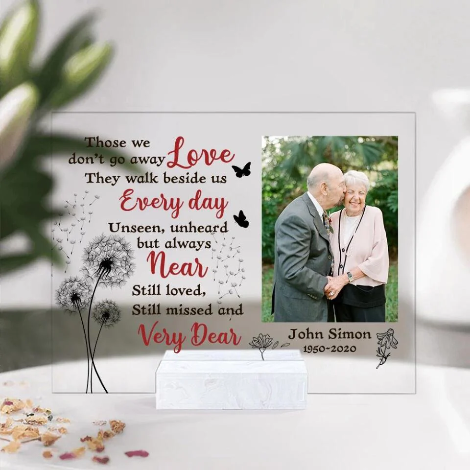Those We Love Don't Go Away - Personalized Acrylic Plaque - Sympathy Memorial Gift for Loss of Loved Ones - Image 3