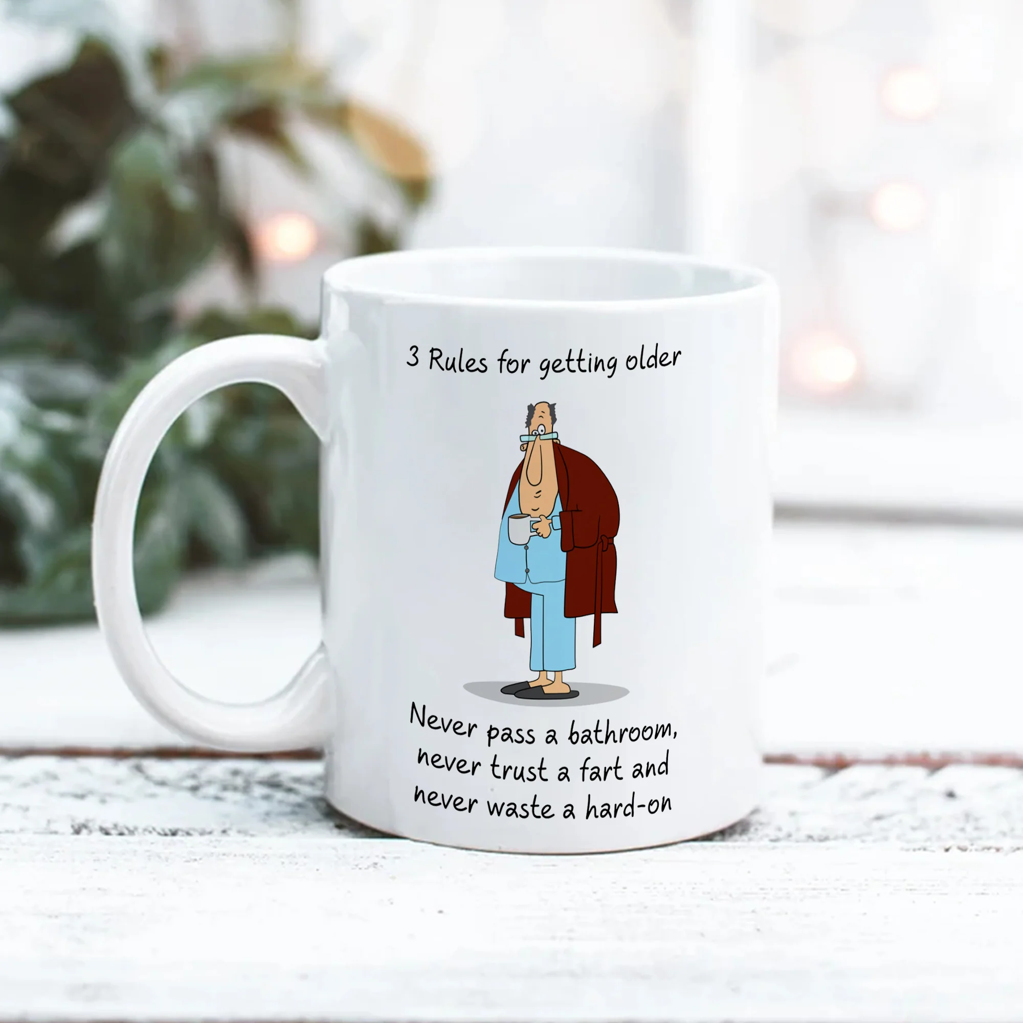 Three Rules For Getting Older White Mug Father's Day Gift