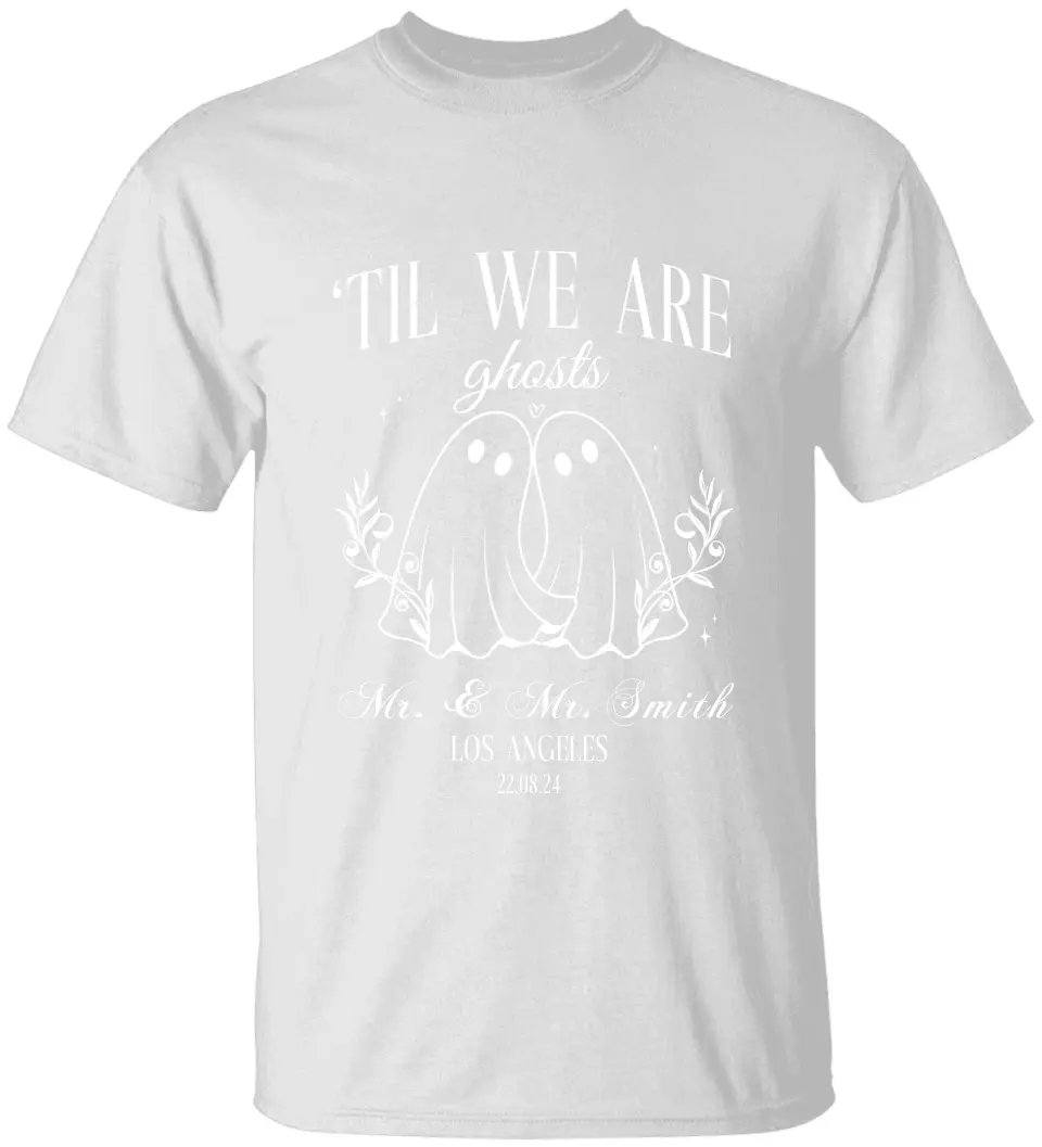 Til' We Are Ghost - Ghost Boo - Personalized Names & Date - Halloween Wedding Gift for Couples - Image 2