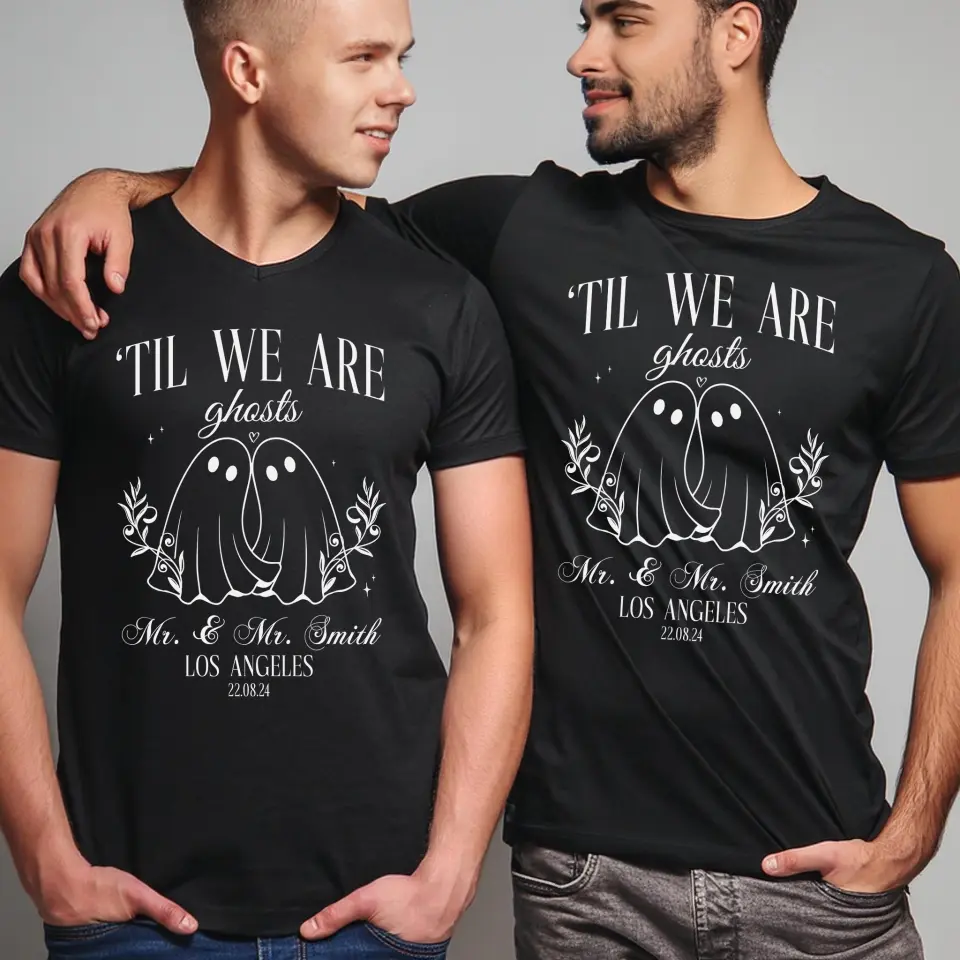 Til' We Are Ghost - Ghost Boo - Personalized Names & Date - Halloween Wedding Gift for Couples - Image 4