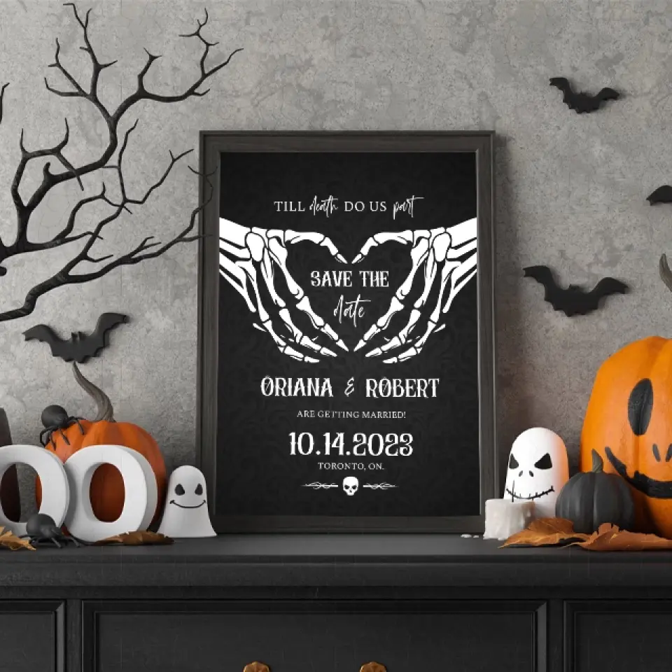 Till Death Do Us Apart, Personalized canvas Wall Art, Gift For Wedding Gift On Halloween | 308IHPNPCA1001 - Image 14
