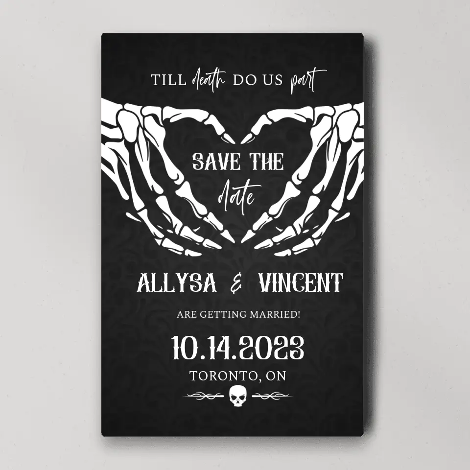 Till Death Do Us Apart, Personalized canvas Wall Art, Gift For Wedding Gift On Halloween | 308IHPNPCA1001 - Image 2