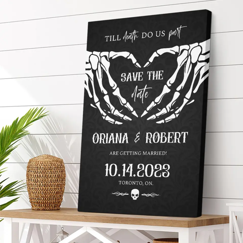 Till Death Do Us Apart, Personalized canvas Wall Art, Gift For Wedding Gift On Halloween | 308IHPNPCA1001 - Image 6